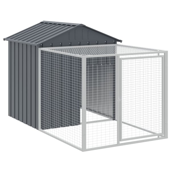vidaXL Hønsebur med gård antrasitt 117x813x123 cm galvanisert stål