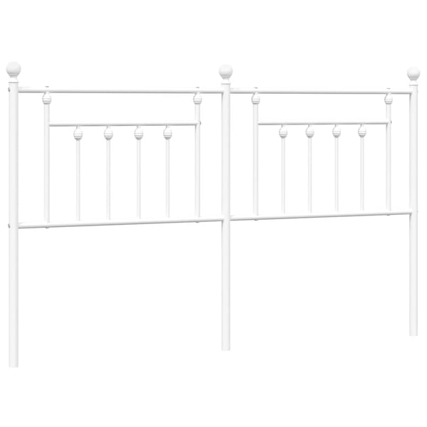 vidaXL Sengegavl i metall hvit 180 cm
