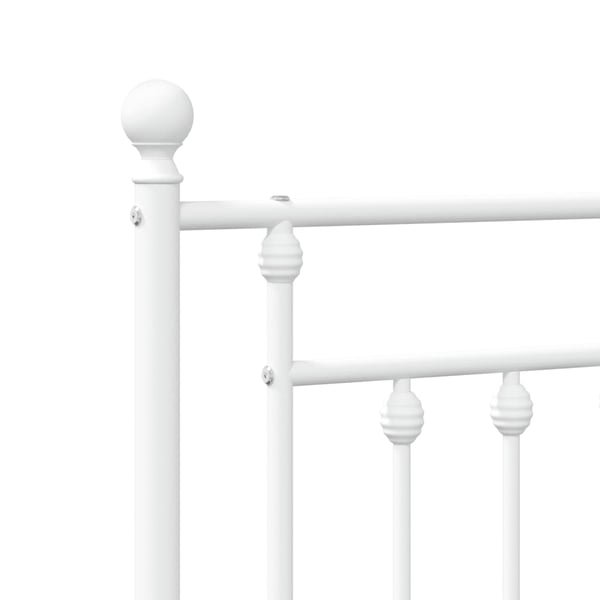 vidaXL Utskiftbar sengegavl i metall hvit 75 cm