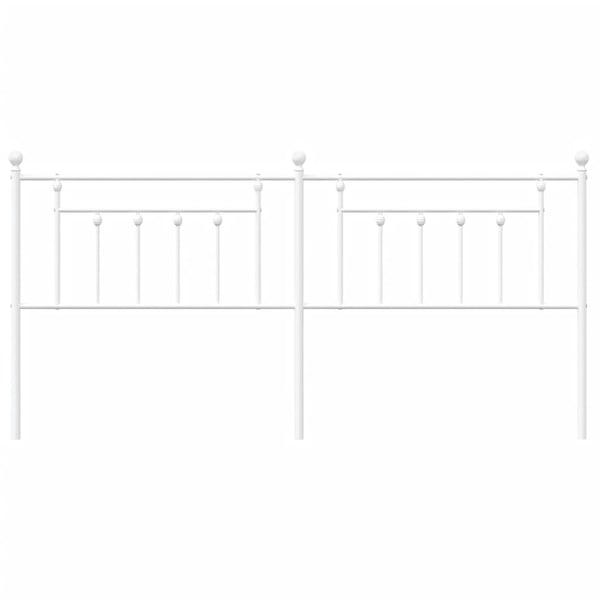vidaXL Utskiftbar sengegavl i metall hvit 200 cm