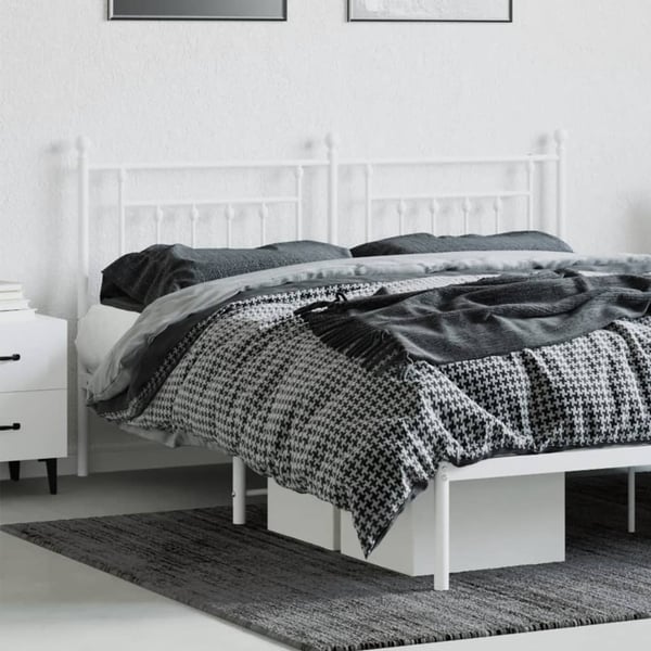 vidaXL Utskiftbar sengegavl i metall hvit 160 cm