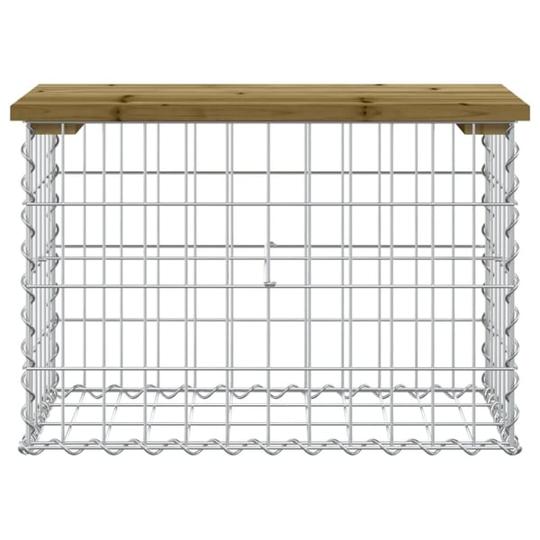 vidaXL Hagebenk gabiondesign 63x31,5x42 cm impregnert furu