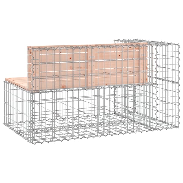 vidaXL havebænk med gabiondesign 122x71x65,5 cm massivt douglasgran