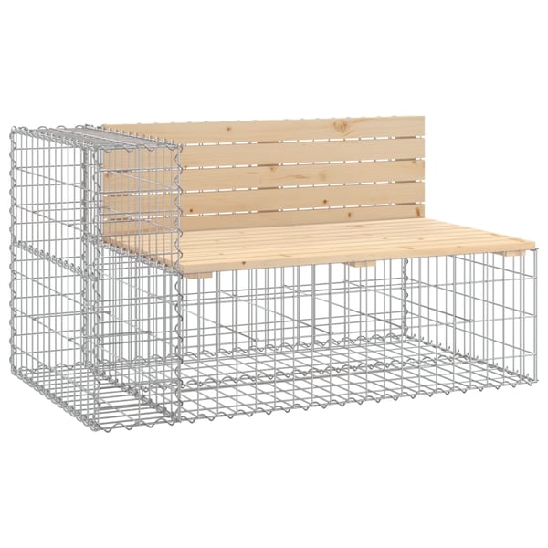 vidaXL havebænk med gabiondesign 122x71x65,5 cm massivt fyrretræ