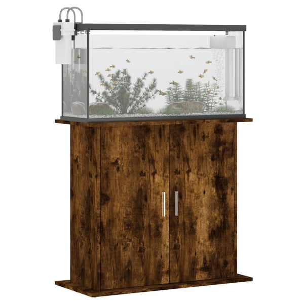 vidaXL Akvariumstativ røkt eik 81x36x73 cm konstruert tre