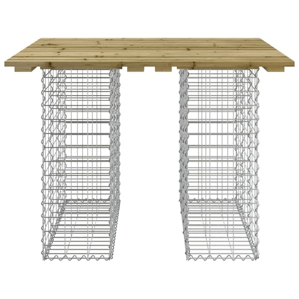 vidaXL Hagebord gabiondesign 100x102x72 cm impregnert furu