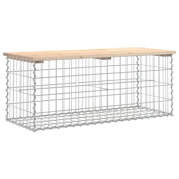 vidaXL Hagebenk gabiondesign 103x44x42 cm heltre furu