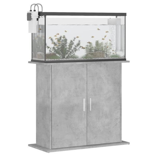 vidaXL Akvariestativ betong grå 81x36x73 cm konstruert tre