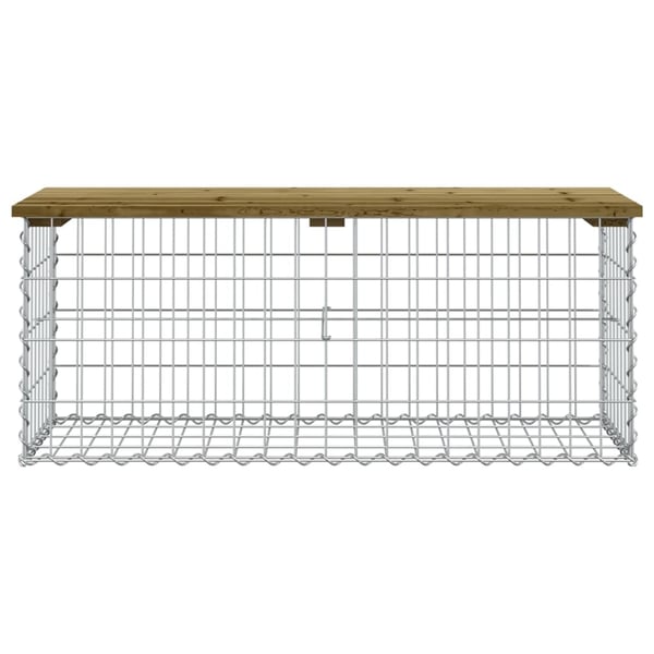 vidaXL Hagebenk gabiondesign 103x44x42 cm impregnert furu