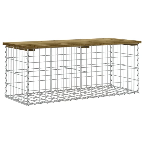 vidaXL Hagebenk gabiondesign 103x44x42 cm impregnert furu