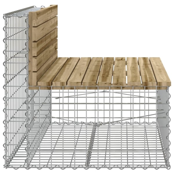 vidaXL havebænk med gabiondesign 103x70x65 cm imprægneret fyrretræ