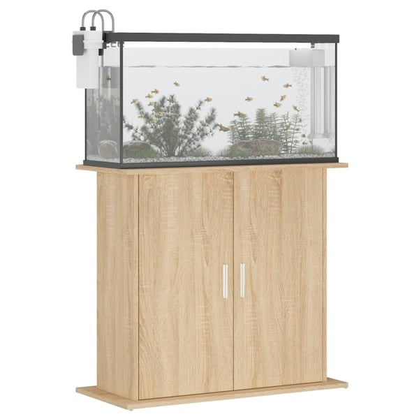 vidaXL Akvariebänk sonoma-ek 81x36x73 cm konstruerat trä