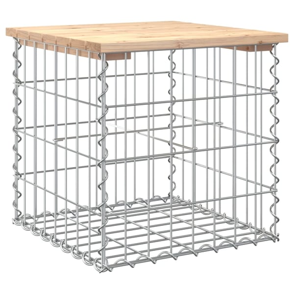 vidaXL havebænk med gabiondesign 43x44x42 cm massivt fyrretræ