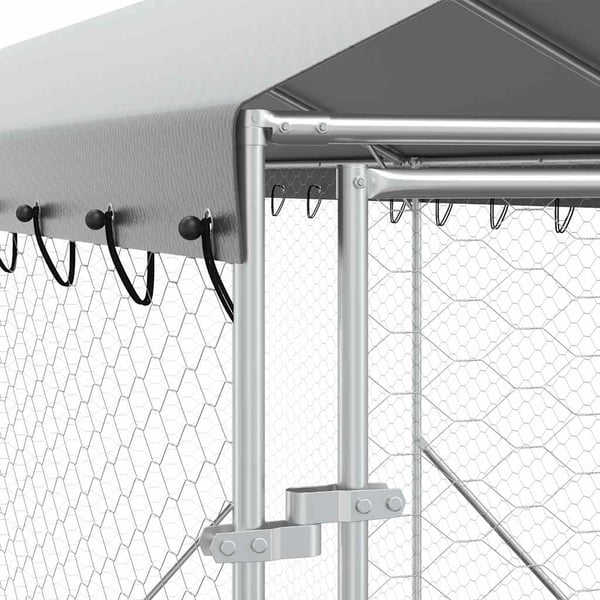 vidaXL Utendørs hundekennel sølv 2x14x2,5 m galvanisert stål