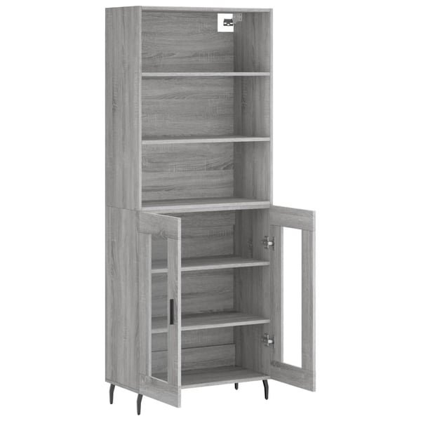 vidaXL Kaappi harmaa Sonoma 69,5x34x180 cm tekninen puu