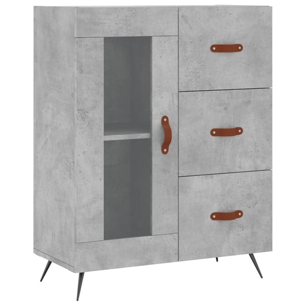 vidaXL Highboard betonggrå 69,5x34x180 cm konstruert tre