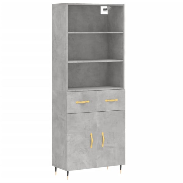 vidaXL højskab 69,5x34x180 cm konstrueret træ betongrå