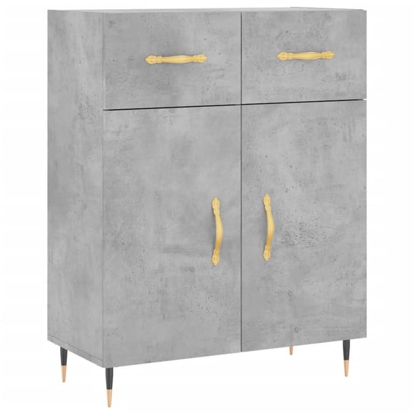 vidaXL Highboard betonggrå 69,5x34x180 cm konstruert tre