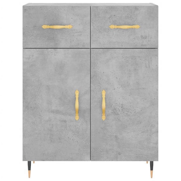 vidaXL Highboard betonggrå 69,5x34x180 cm konstruert tre