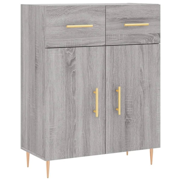 vidaXL Highboard grå sonoma 69,5x34x180 cm konstruert tre