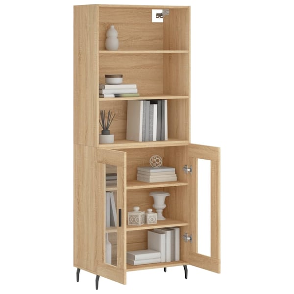vidaXL Highboard sonoma eik 69,5x34x180 cm konstruert tre