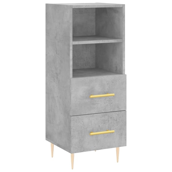 vidaXL Highboard betonggrå 34,5x34x180 cm konstruert tre