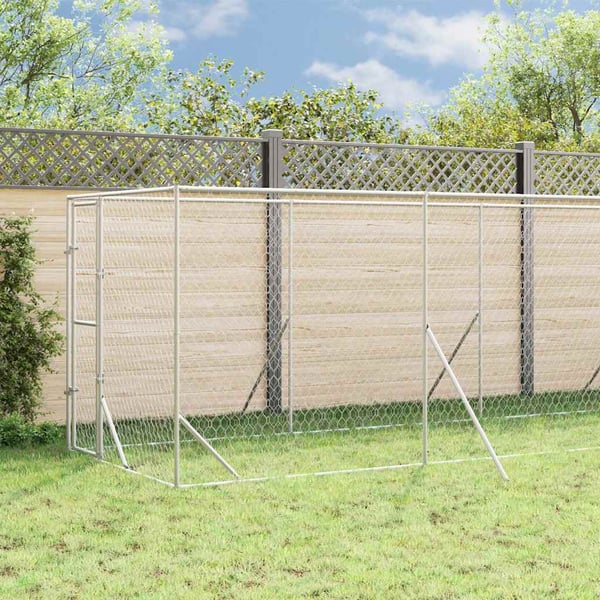 vidaXL Utendørs hundekennel sølv 2x14x2,5 m galvanisert stål
