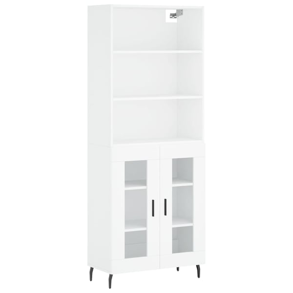 vidaXL højskab 69,5x34x180 cm konstrueret træ hvid