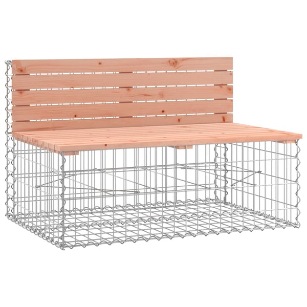 vidaXL havebænk med gabiondesign 347x71x65,5 cm massivt douglasgran