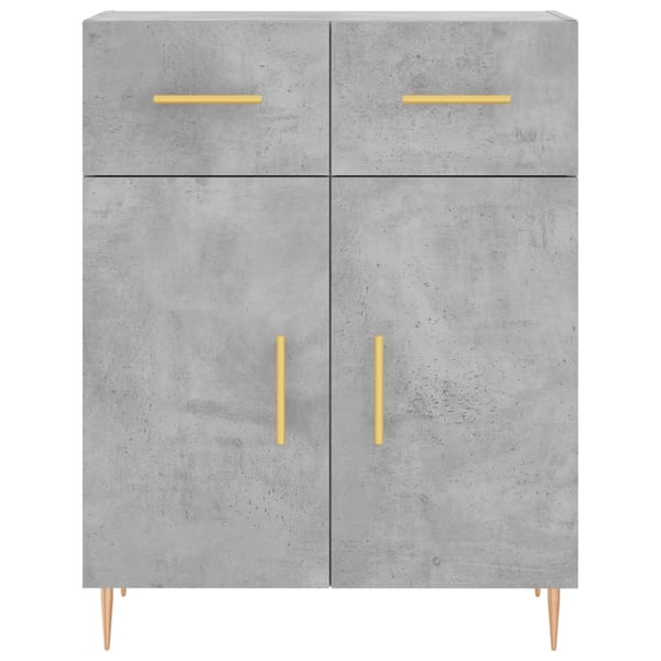 vidaXL Highboard betonggrå 69,5x34x180 cm konstruert tre