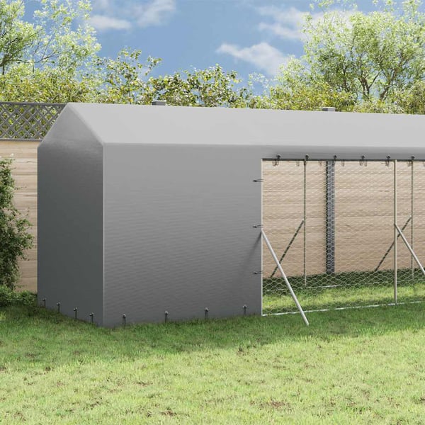 vidaXL Utendørs hundekennel sølv 2x14x2,5 m galvanisert stål