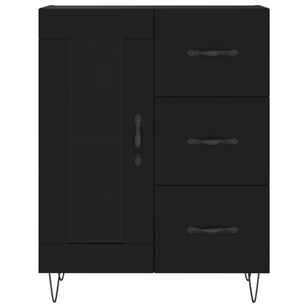 vidaXL Highboard svart 69,5x34x180 cm konstruert tre