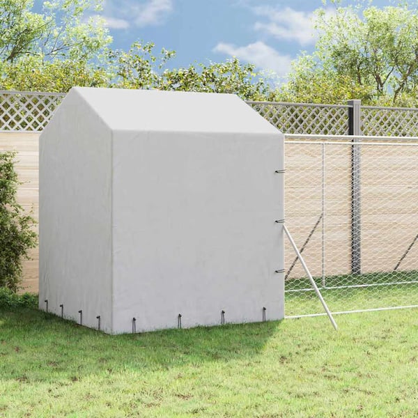 vidaXL Utendørs hundekennel sølv 2x10x2,5 m galvanisert stål
