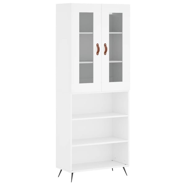 vidaXL Highboard hvit 69,5x34x180 cm konstruert tre