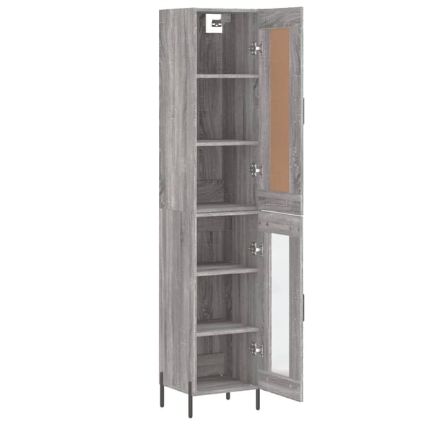 vidaXL Highboard grå sonoma 34,5x34x180 cm konstruert tre