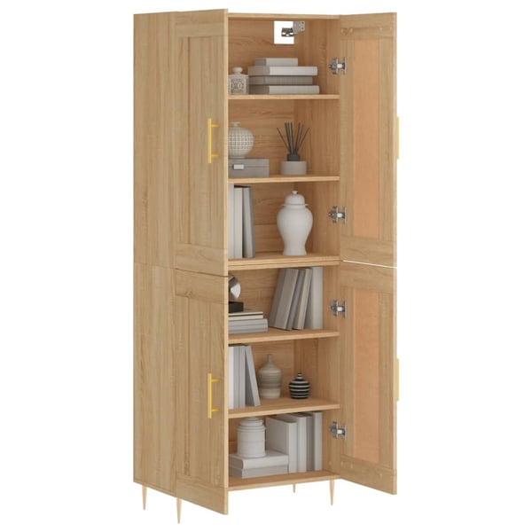 vidaXL højskab 69,5x34x180 cm konstrueret træ sonoma-eg