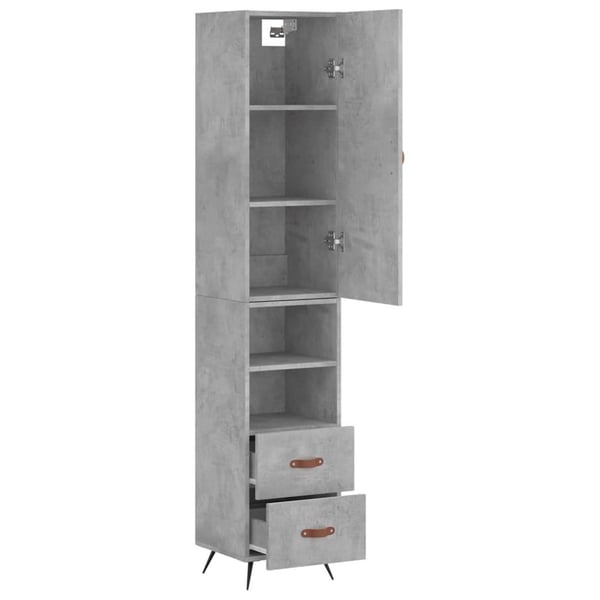 vidaXL skab 34,5x34x180 cm konstrueret træ betongrå
