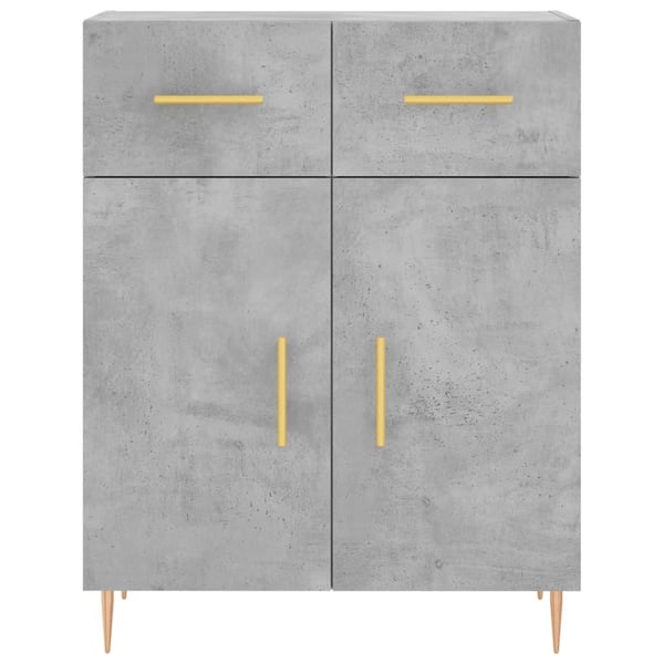 vidaXL Kaappi betoninharmaa 69,5x34x180 cm tekninen puu