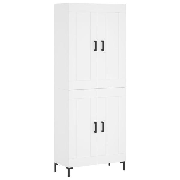 vidaXL højskab 69,5x34x180 cm konstrueret træ hvid