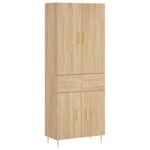 vidaXL Highboard sonoma eik 69,5x34x180 cm konstruert tre