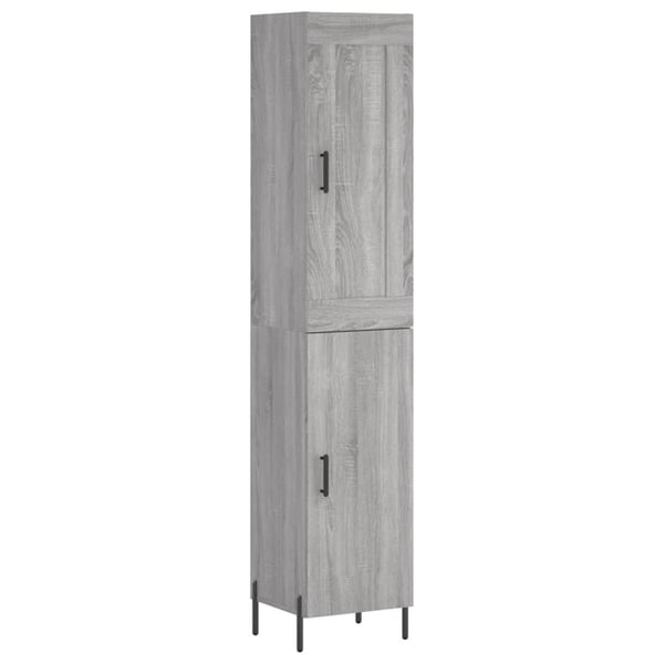 vidaXL Highboard grå sonoma 34,5x34x180 cm konstruert tre