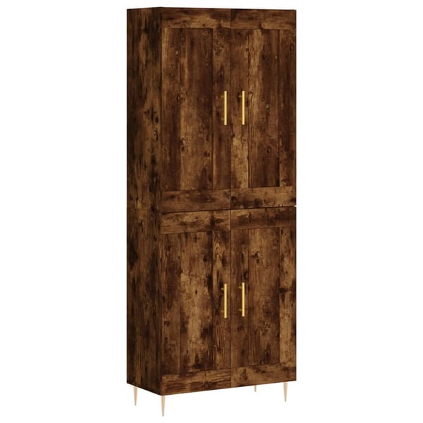 vidaXL Highboard røkt eik 69,5x34x180 cm konstruert tre