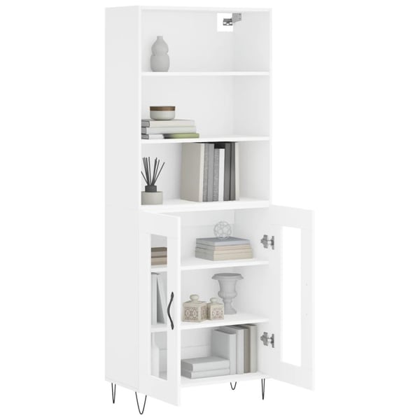 vidaXL Highboard hvit 69,5x34x180 cm konstruert tre