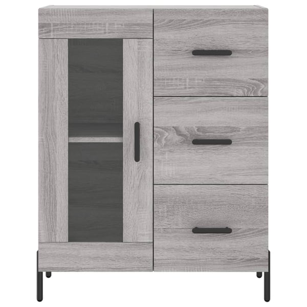 vidaXL højskab 69,5x34x180 cm konstrueret træ grå sonoma-eg