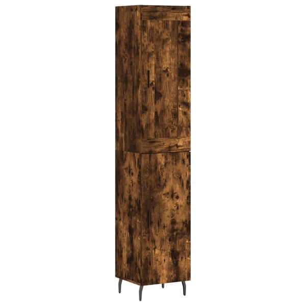 vidaXL Highboard røkt eik 34,5x34x180 cm konstruert tre