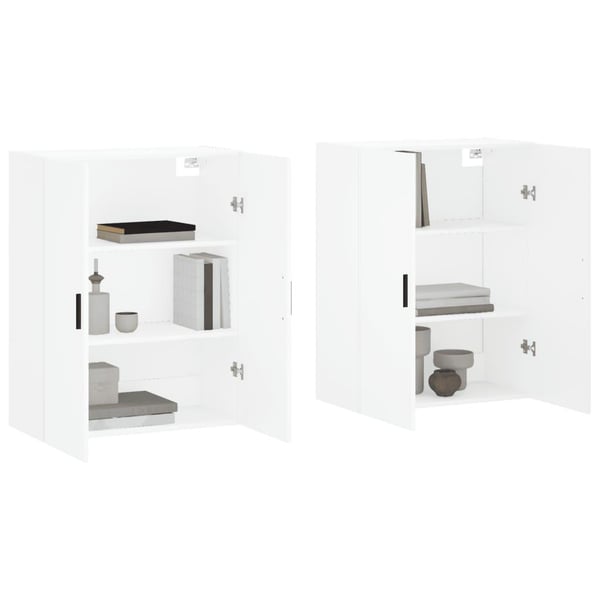 vidaXL Veggskap 2 stk hvit 69,5x34x90 cm