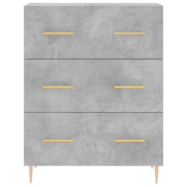 vidaXL Highboard betonggrå 69,5x34x180 cm konstruert tre