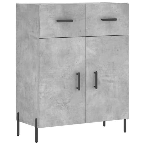 vidaXL Highboard betonggrå 69,5x34x180 cm konstruert tre