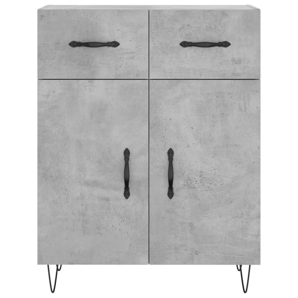 vidaXL Highboard betonggrå 69,5x34x180 cm konstruert tre