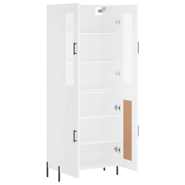 vidaXL Highboard hvit 69,5x34x180 cm konstruert tre